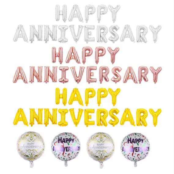 Všetko najlepšie k výročiu fóliová balónová dekorácia