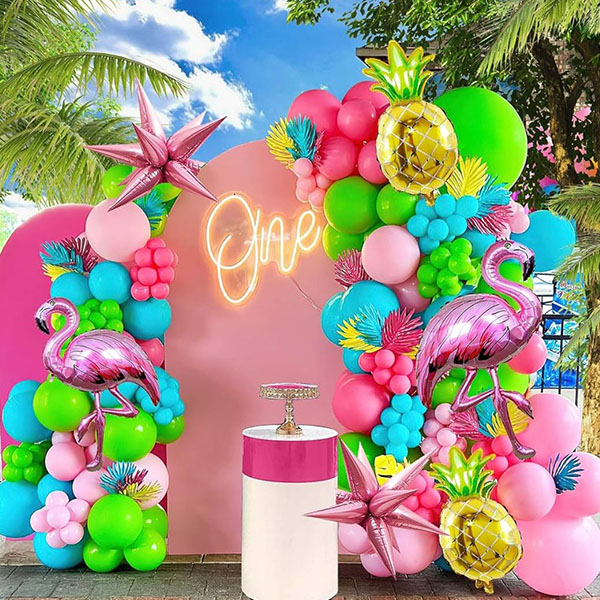 Balónová girlanda s havajskou tematikou
