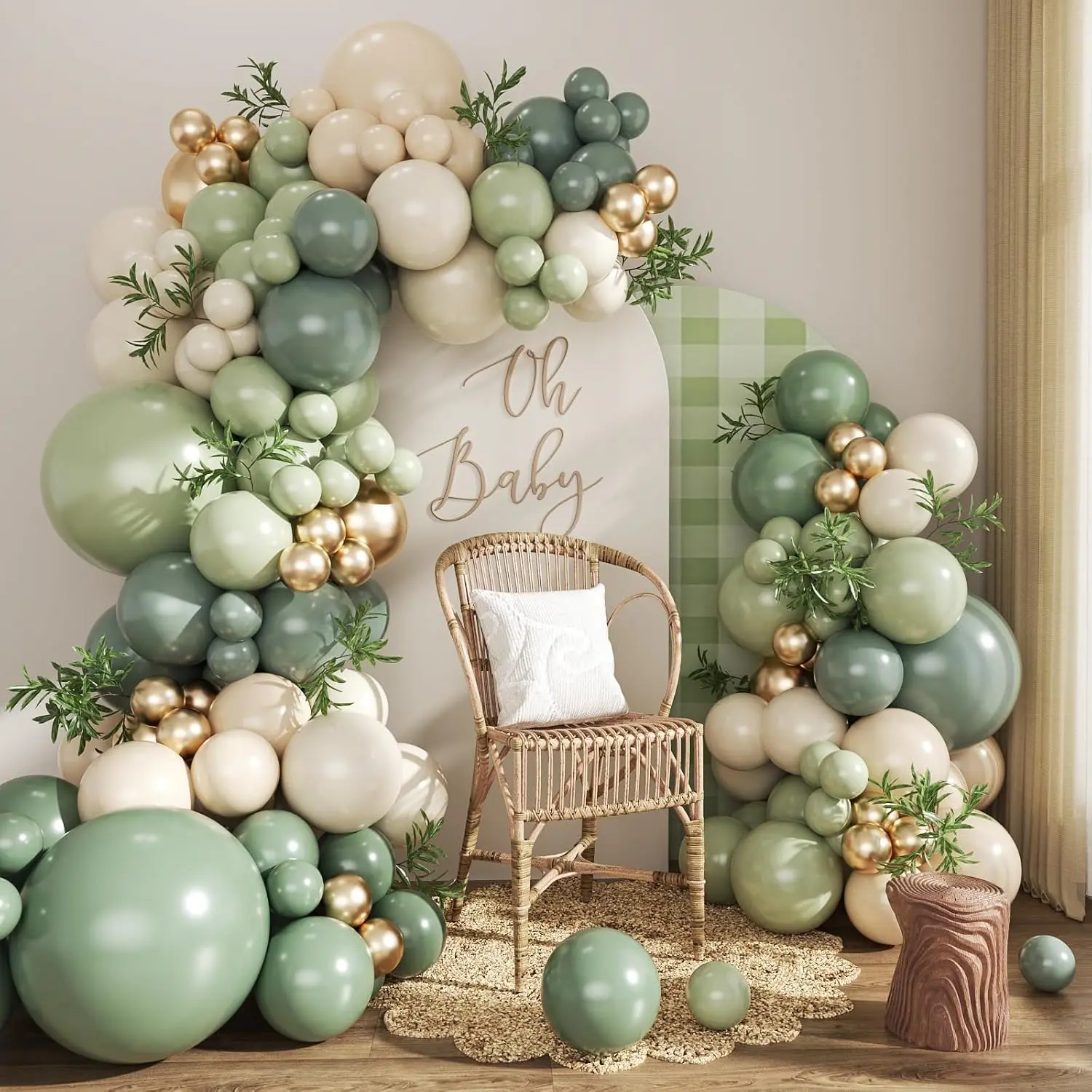 Súpravy oblúkových oblúkov Sage Green Balloon Garland