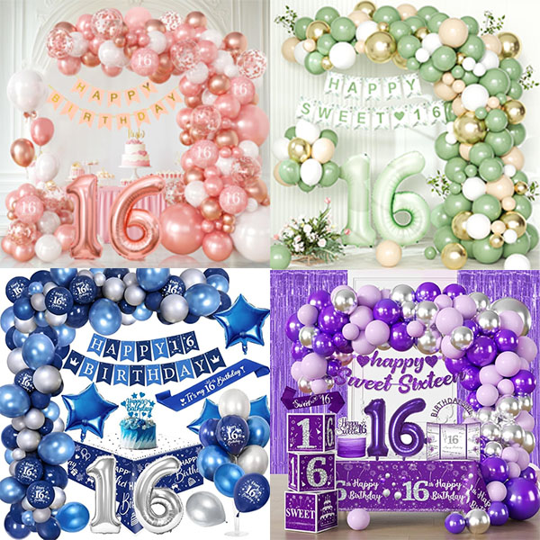 Sladký 16 balónový oblúk